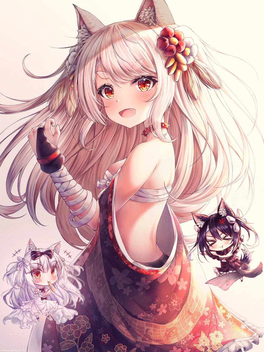 This is a pixiv picture whose title is 夕立！雪風！時雨！.