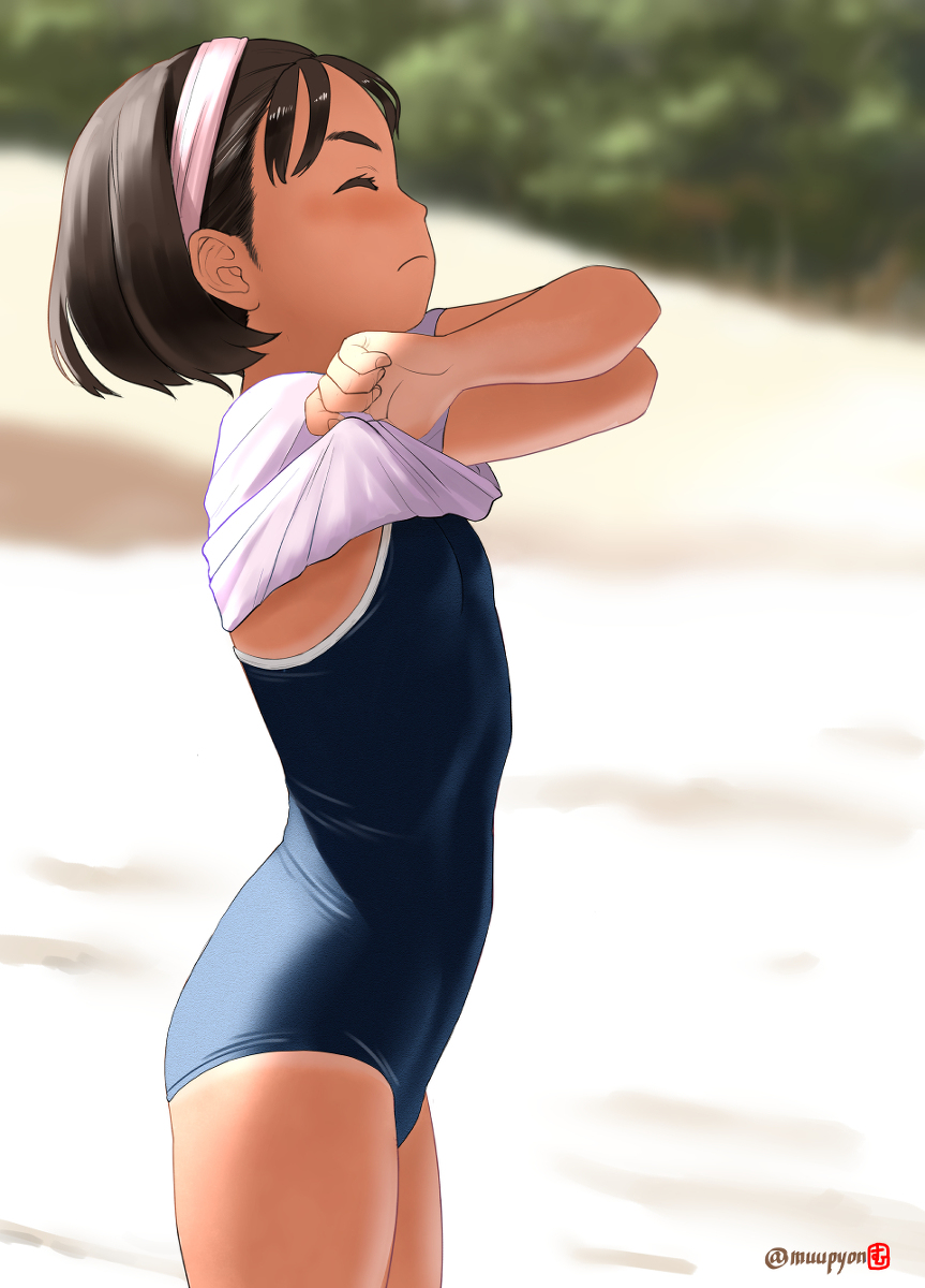 This is a pixiv picture whose title is 玄関出たら２分で海.