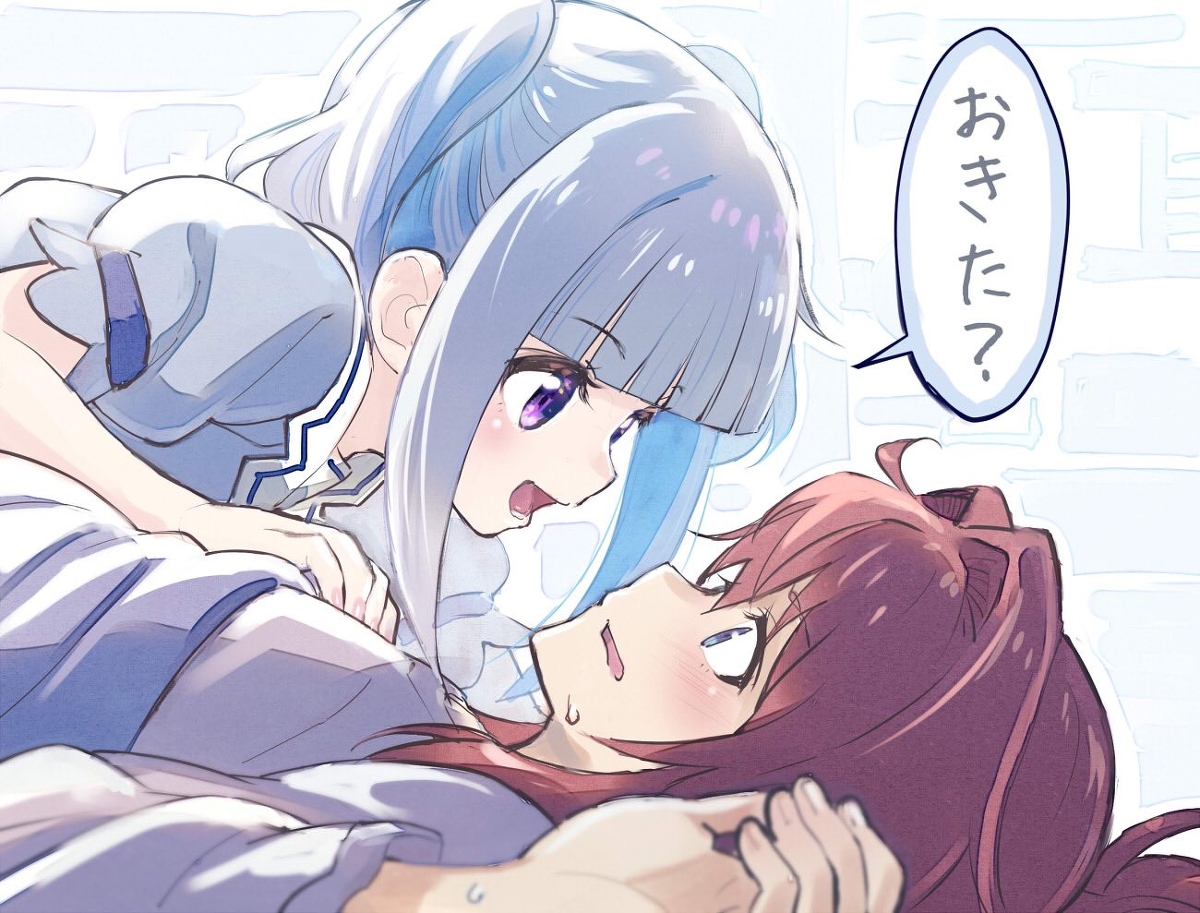 This is a pixiv picture whose title is おきた？.