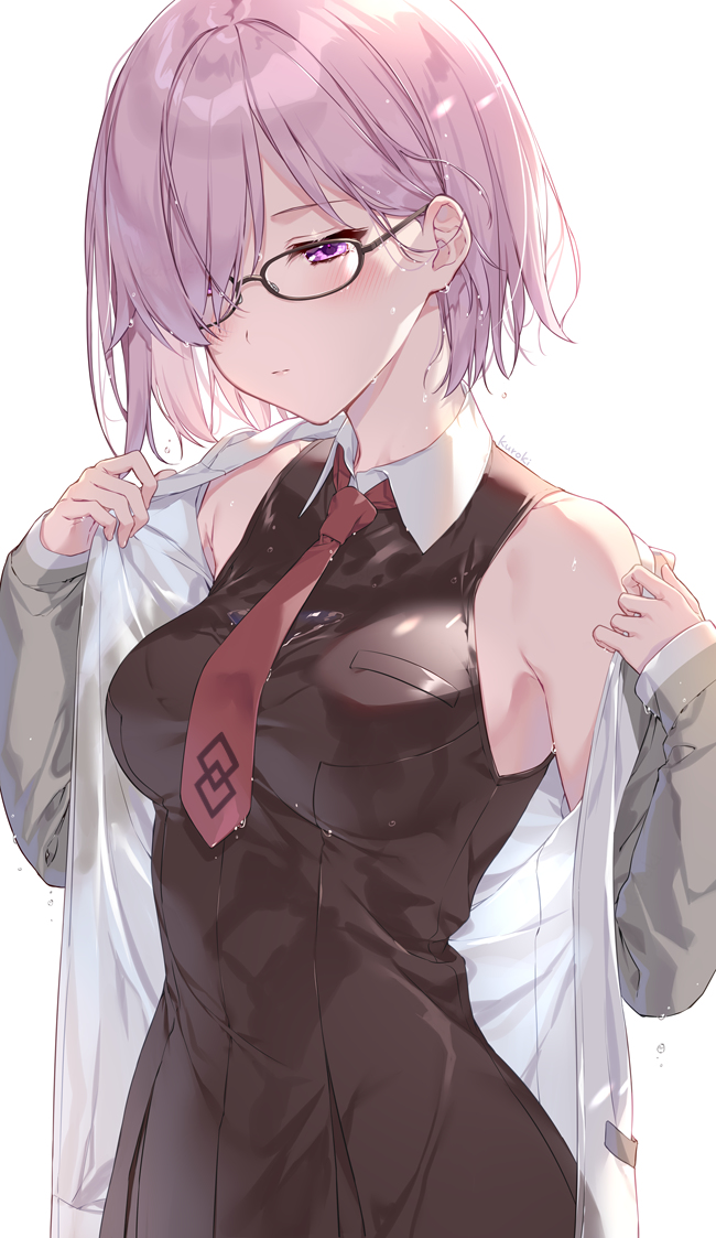 This is a pixiv picture whose title is 雨に降られちゃったマシュ.