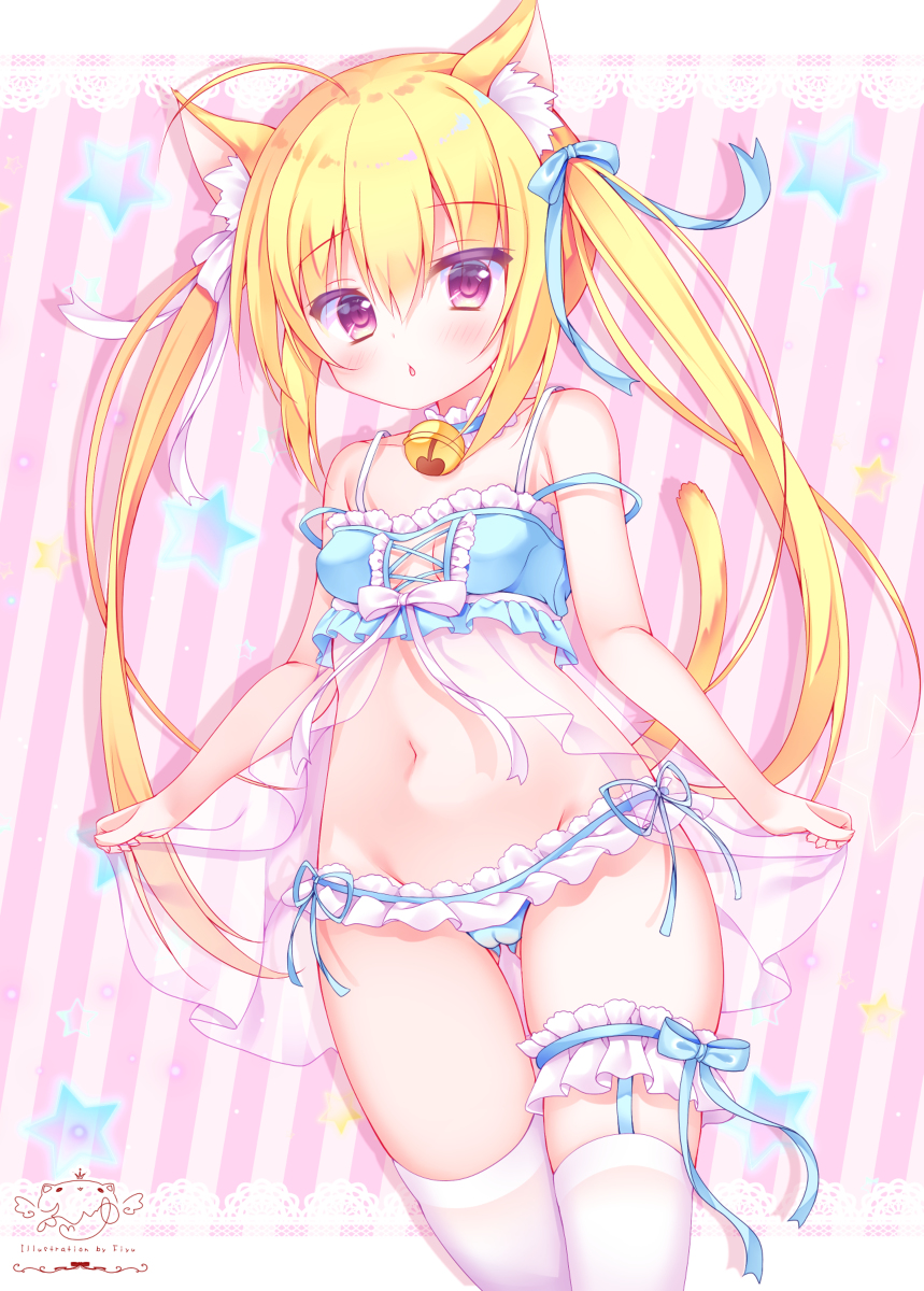 This is a pixiv picture whose title is ベビードールねこちゃん.