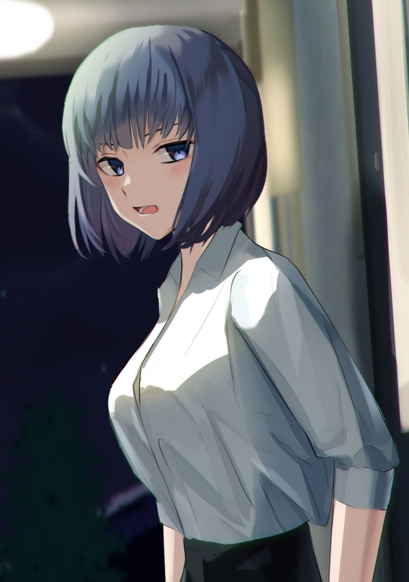 This is a pixiv picture whose title is 家に帰ると扉の前で上司が待っていた。.