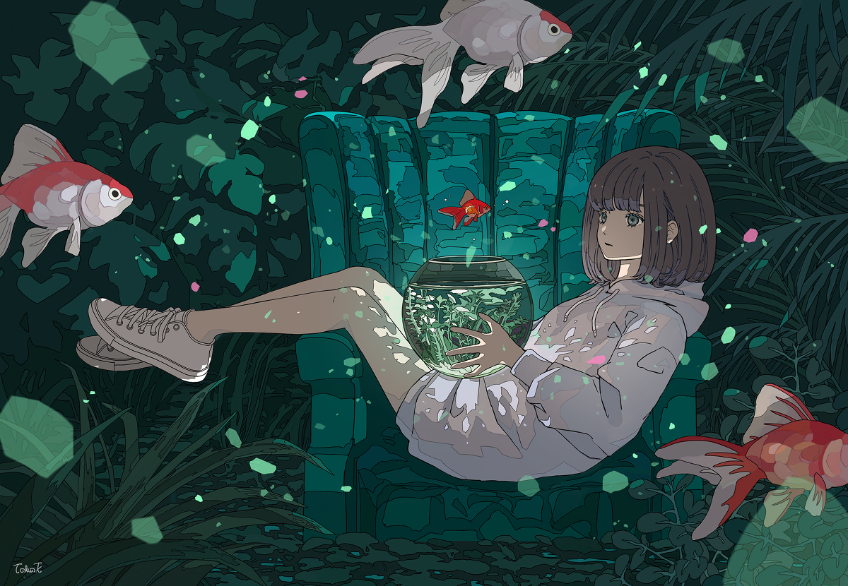 This is a pixiv picture whose title is 熱帯金魚.