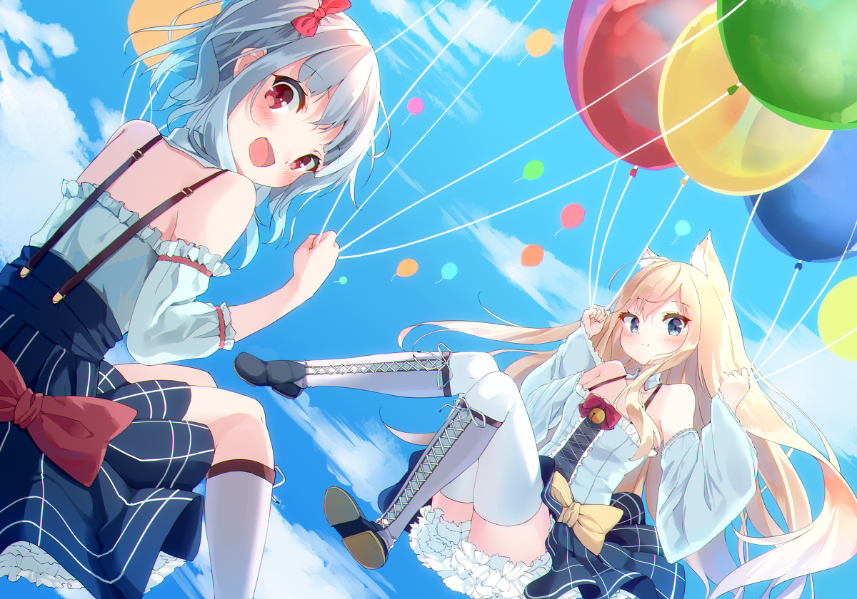 This is a pixiv picture whose title is 風船の日.