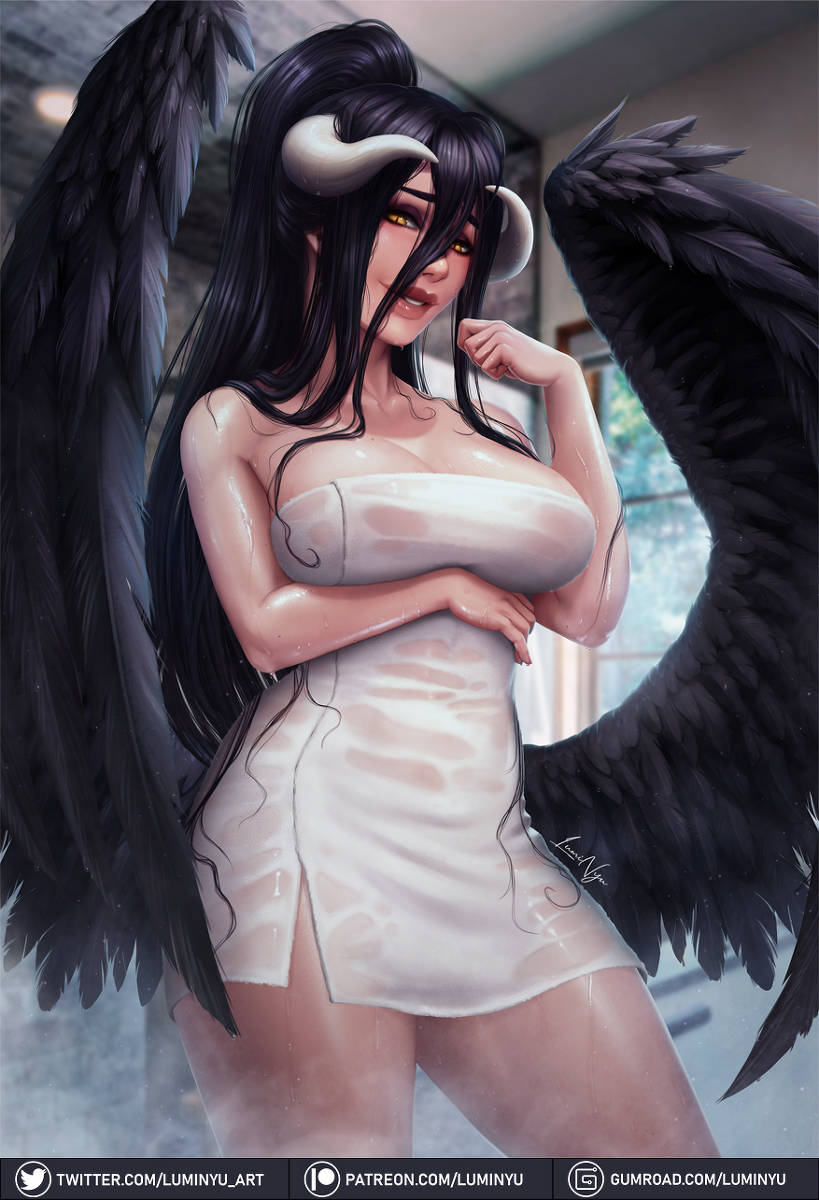 This is a pixiv picture whose title is Albedo from Overlord.