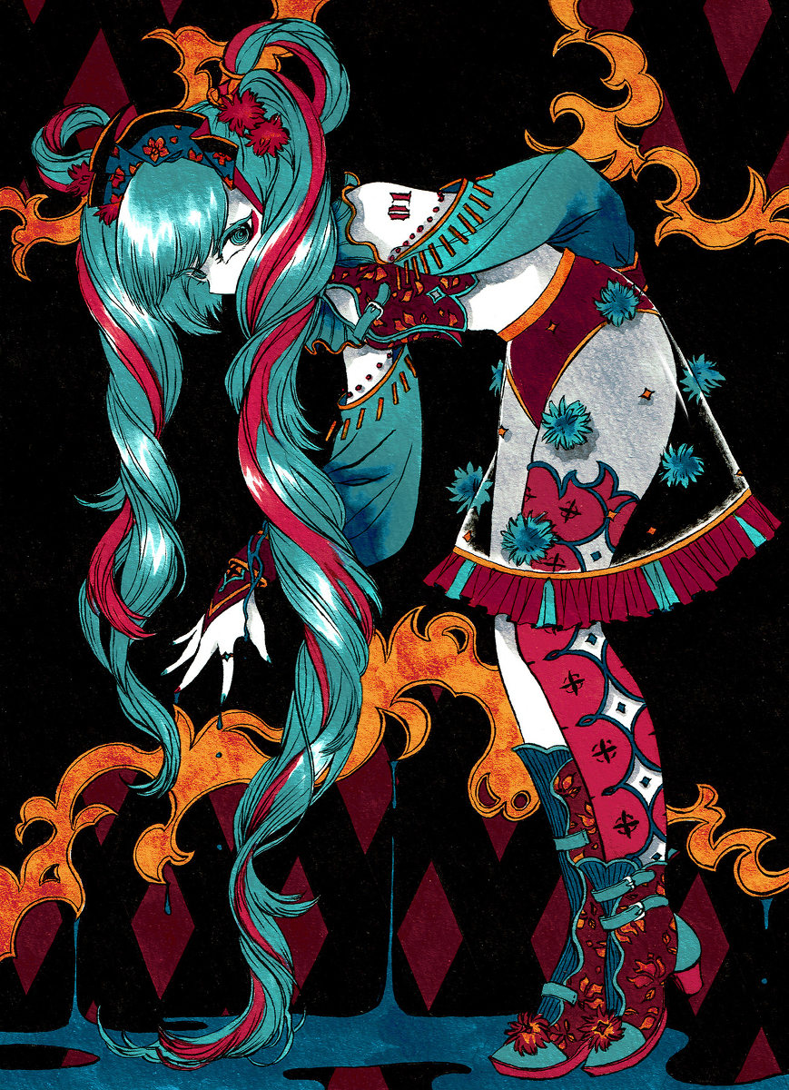 This is a pixiv picture whose title is 初音ミク.
