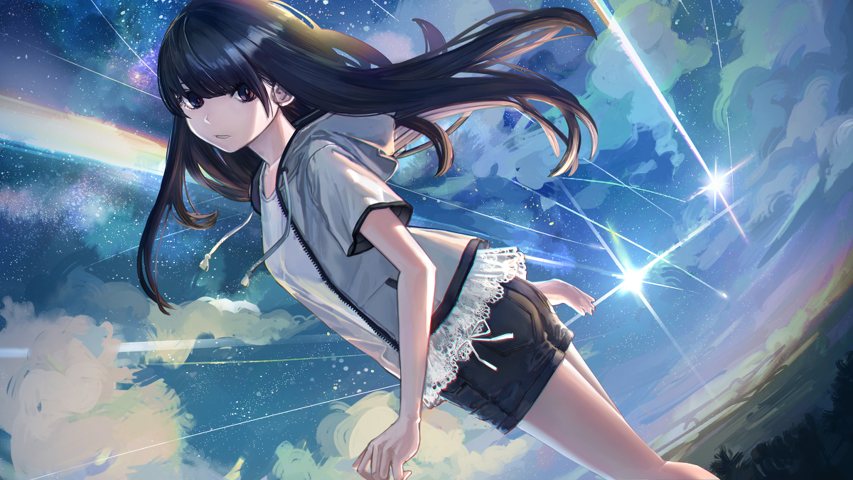 This is a pixiv picture whose title is ナガレボシ.