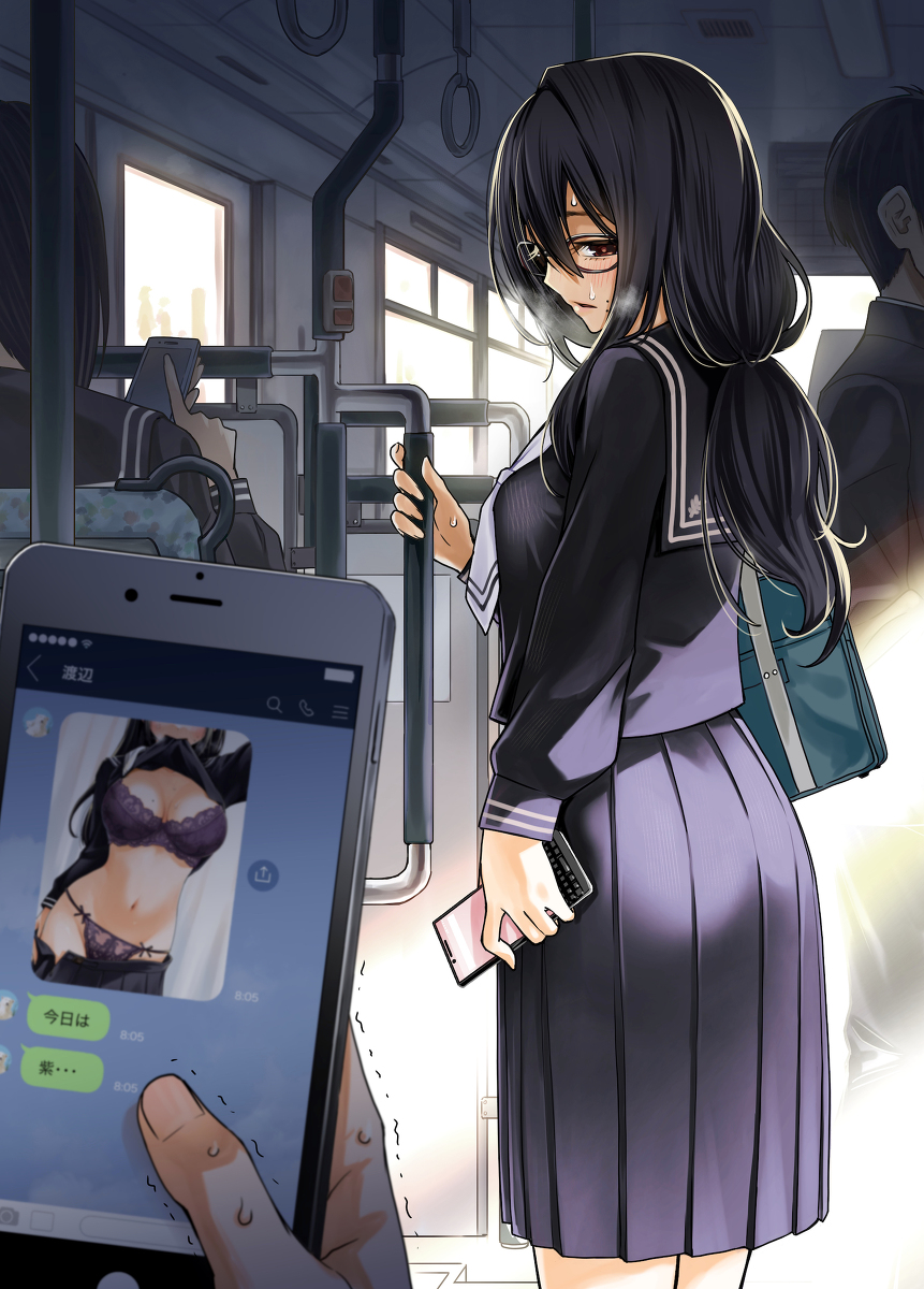 This is a pixiv picture whose title is 何故か毎朝下着の色を報告してくる同級生.