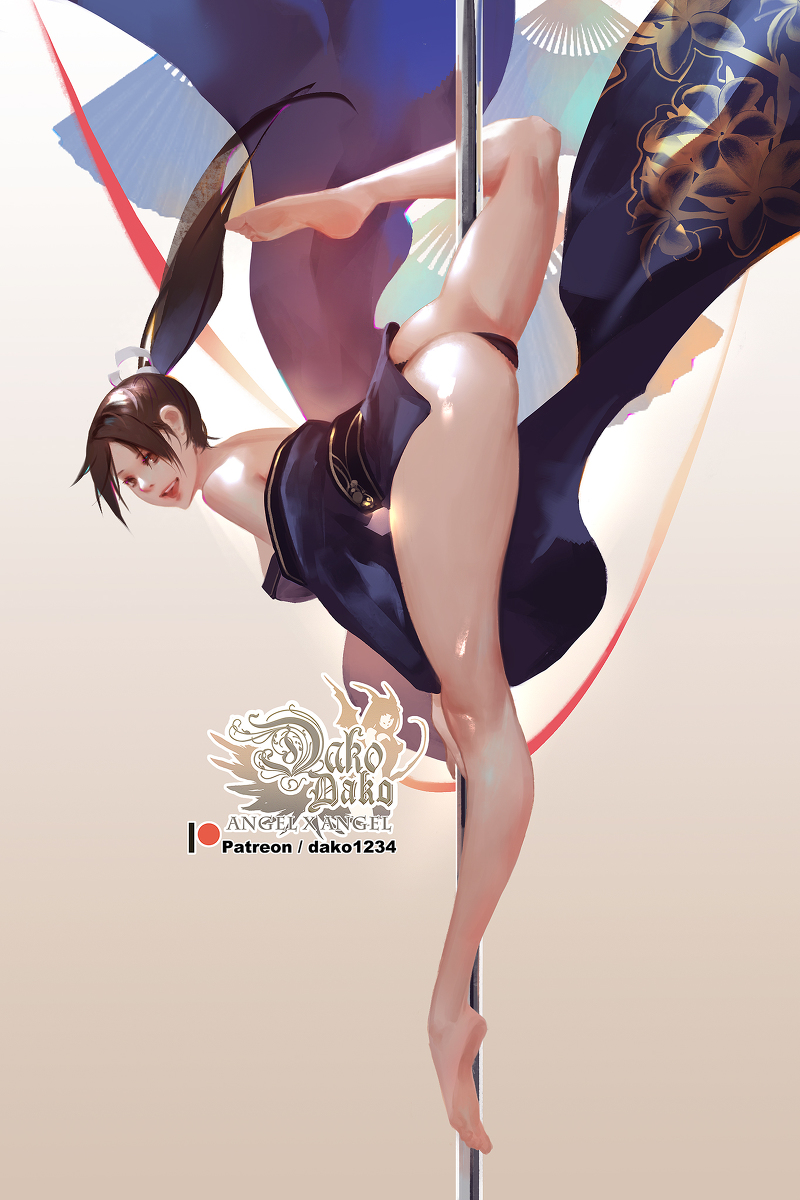 This is a pixiv picture whose title is Pole dance : Fighting Game Ladie.