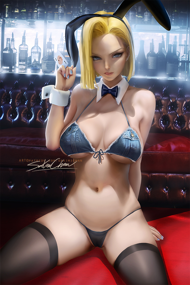 This is a pixiv picture whose title is 人造人18號 Android 18 pinup.