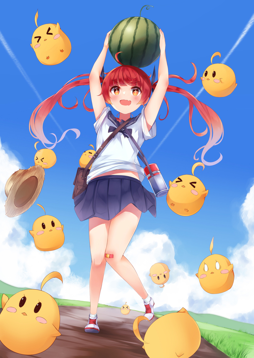 This is a pixiv picture whose title is ちびるるとまんじゅう(夏).