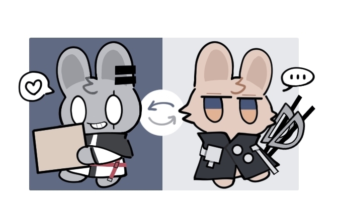 This is a pixiv picture whose title is 兔兔换装play.