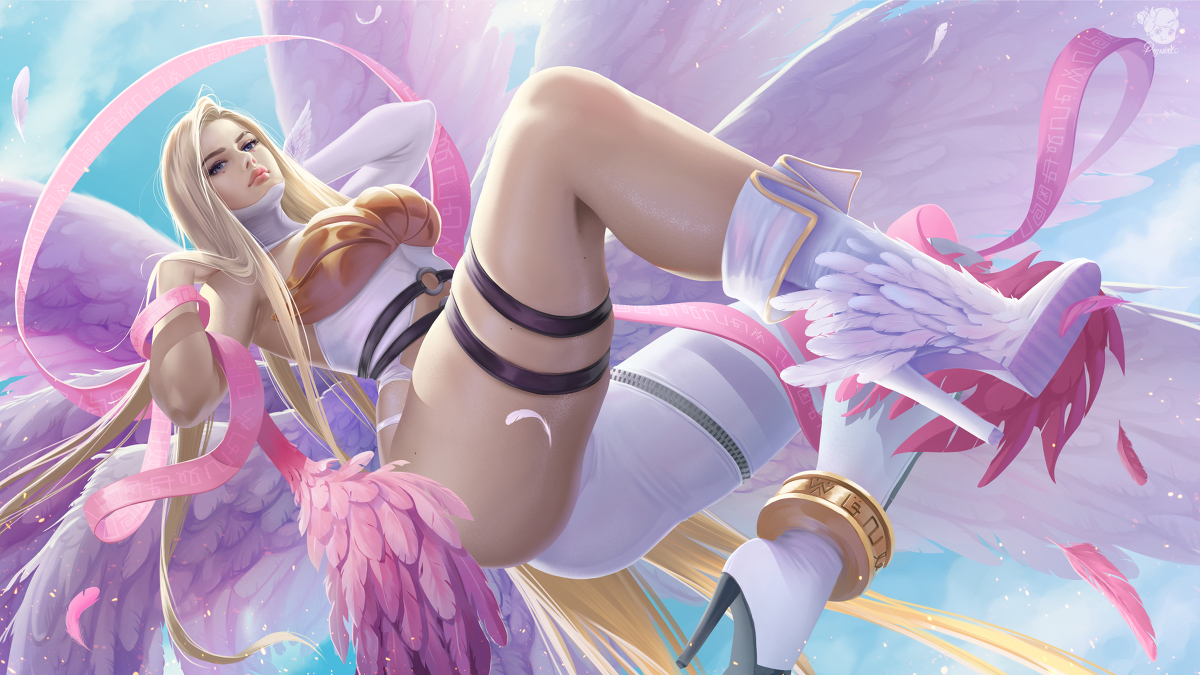 This is a pixiv picture whose title is Angewomon.