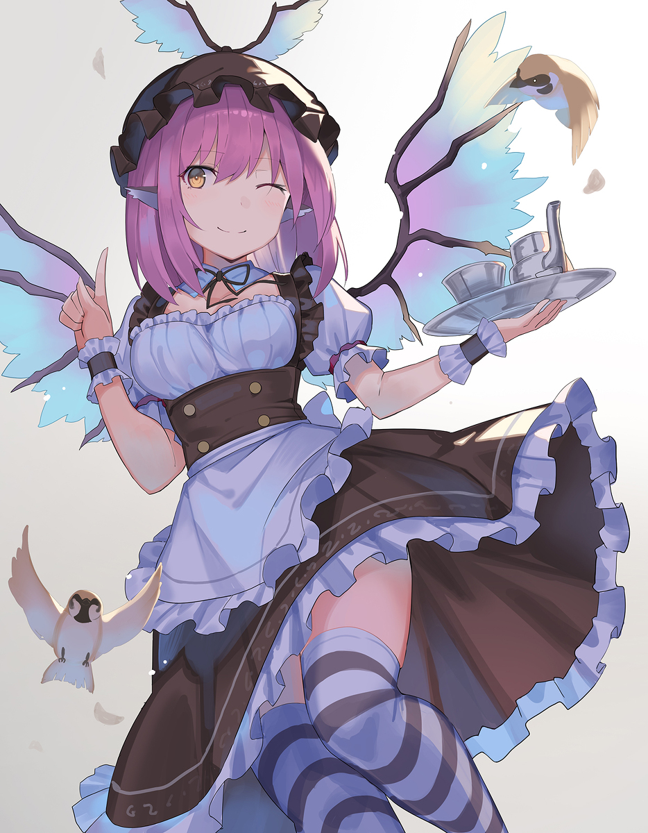 This is a pixiv picture whose title is ウェイトレスみすちー.