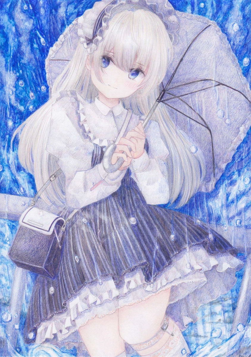 This is a pixiv picture whose title is 七月の天気雨.