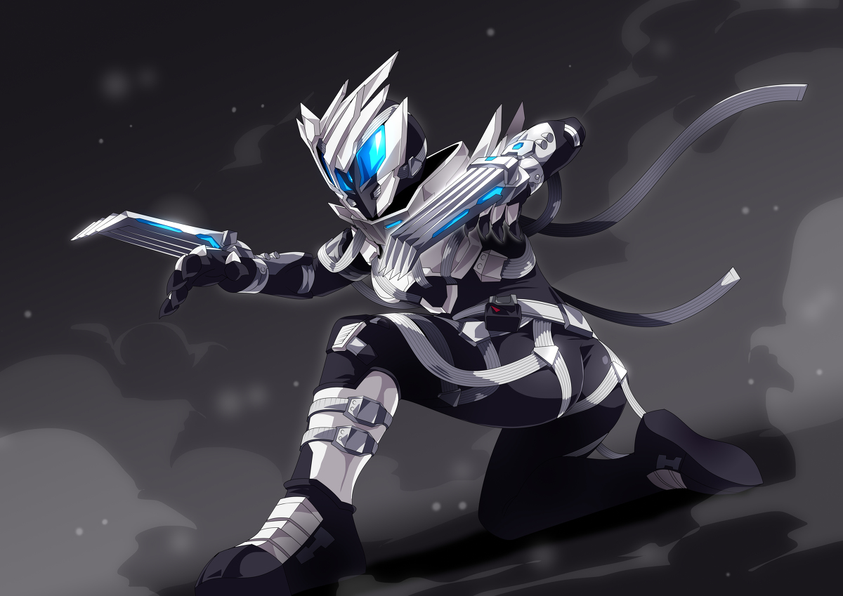 This is a pixiv picture whose title is 仮面ライダー亡.