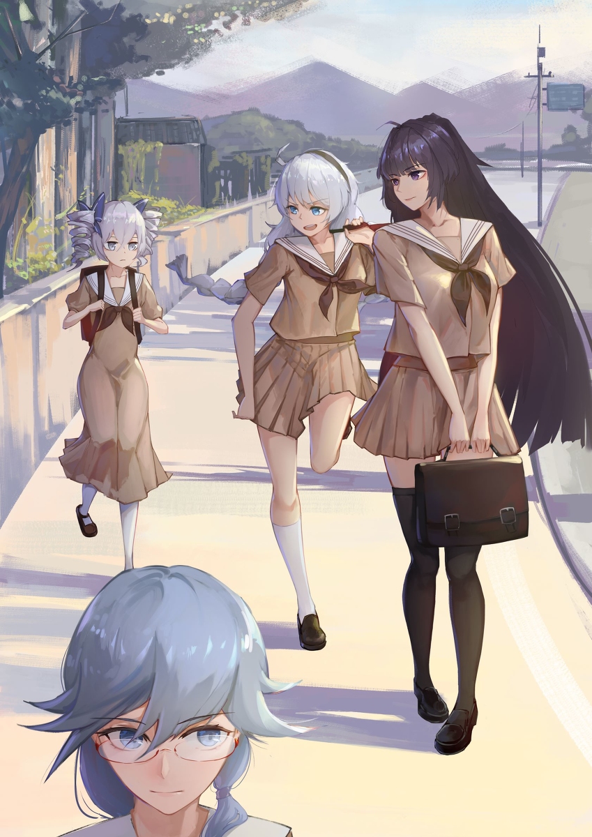 This is a pixiv picture whose title is 通学路.