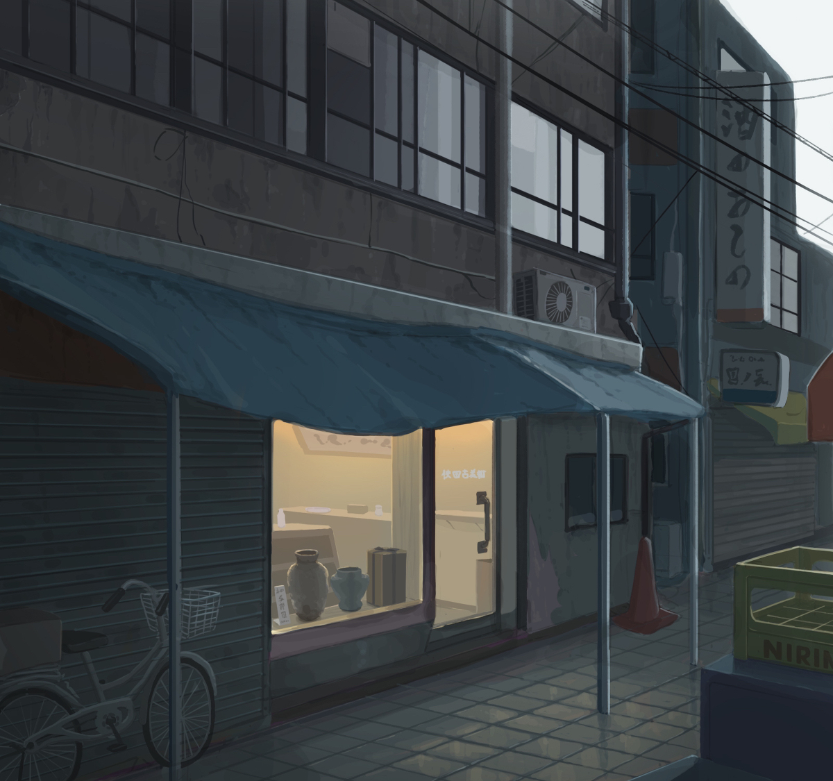 This is a pixiv picture whose title is 裏通り.