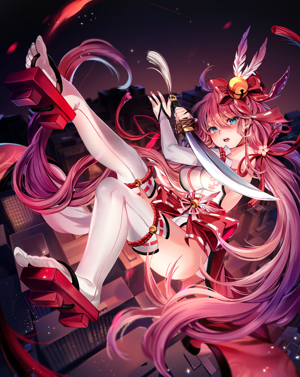 This is a pixiv picture whose title is 巫女.