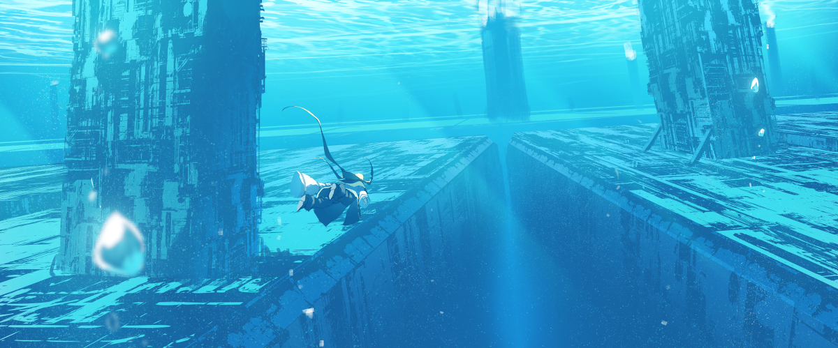 This is a pixiv picture whose title is 海中平原.