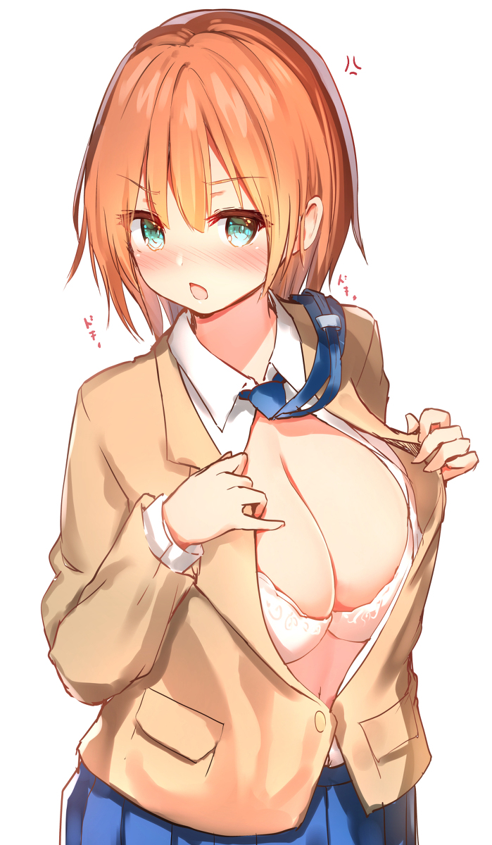 This is a pixiv picture whose title is 嫌そうな態度をしつつも簡単におっぱいを見せてくれるＨな後輩ちゃん.