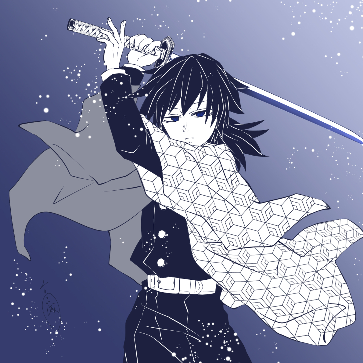 This is a pixiv picture whose title is 冨岡義勇.