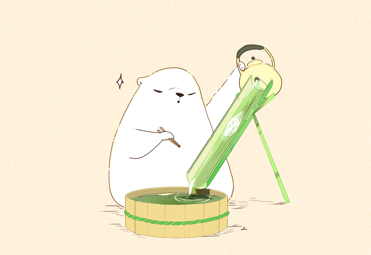 This is a pixiv picture whose title is ひとりそうめん.
