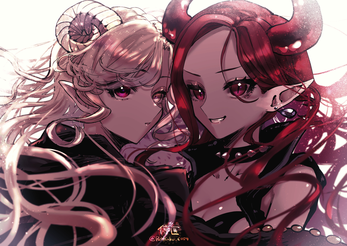This is a pixiv picture whose title is 【skeb】紅焔ネロさんと魔宮ベルさん【Ｖの方】.