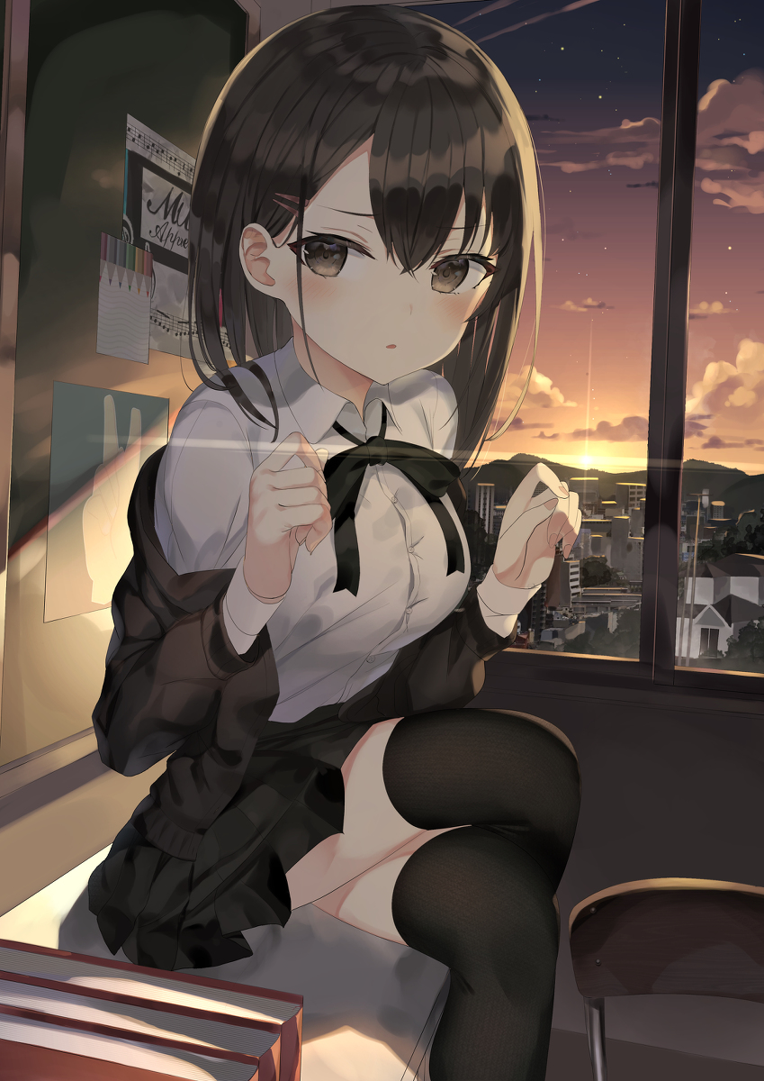 This is a pixiv picture whose title is 放課後.