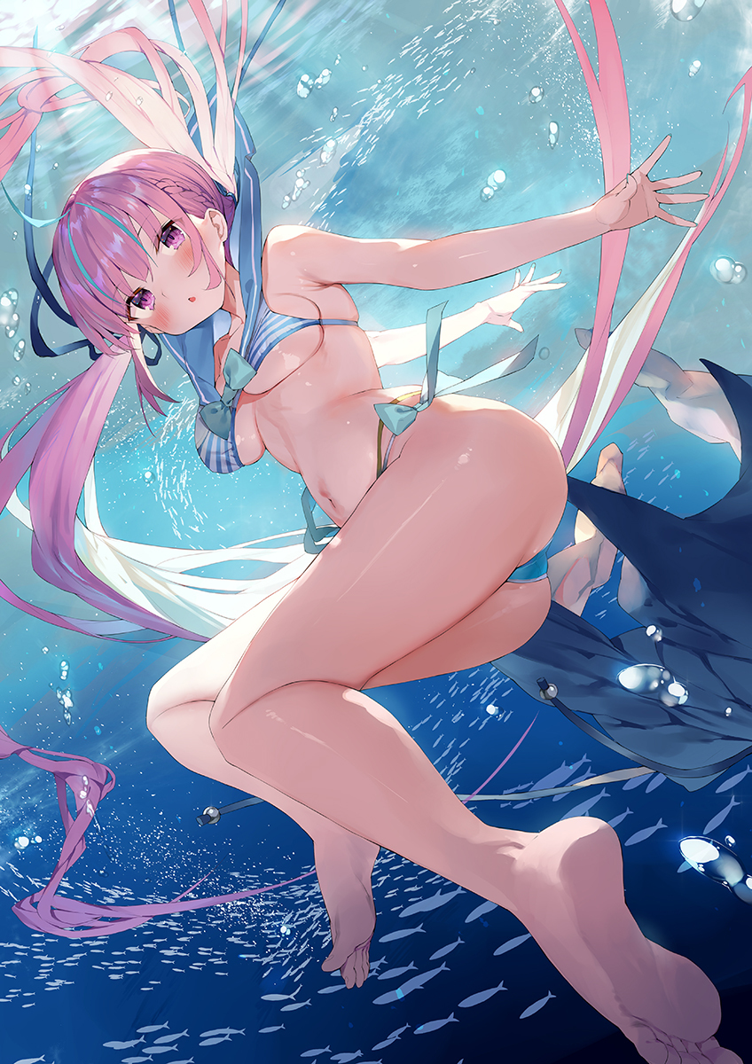 This is a pixiv picture whose title is 水中のメイド.