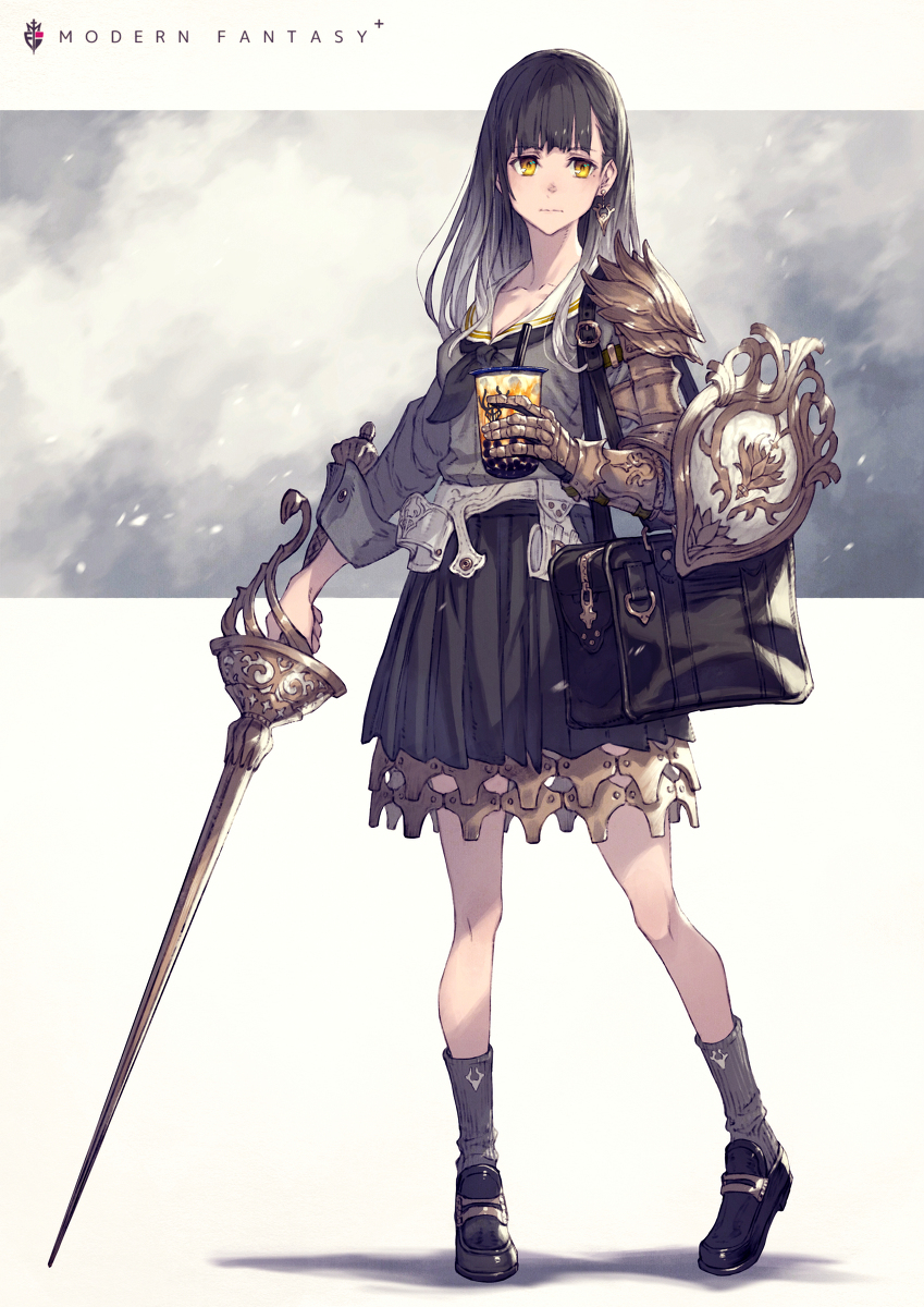 This is a pixiv picture whose title is レイピアの女子高生.