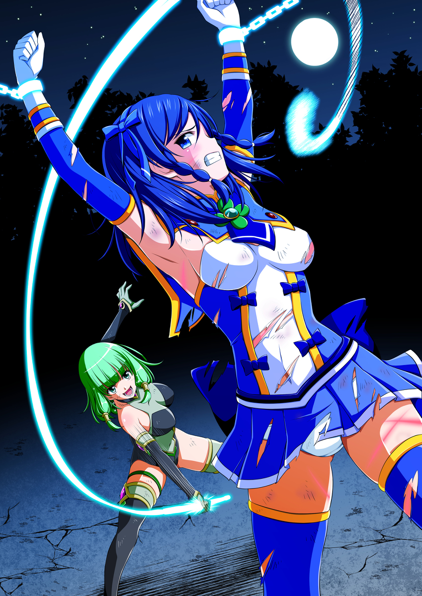 This is a pixiv picture whose title is クローバーコバルト背中鞭打ち.