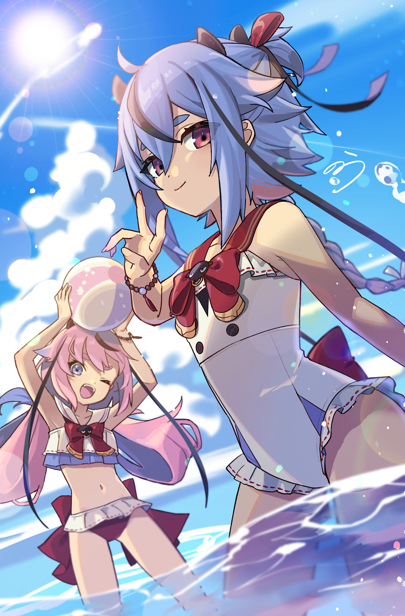 This is a pixiv picture whose title is ヒメミコの夏休み.