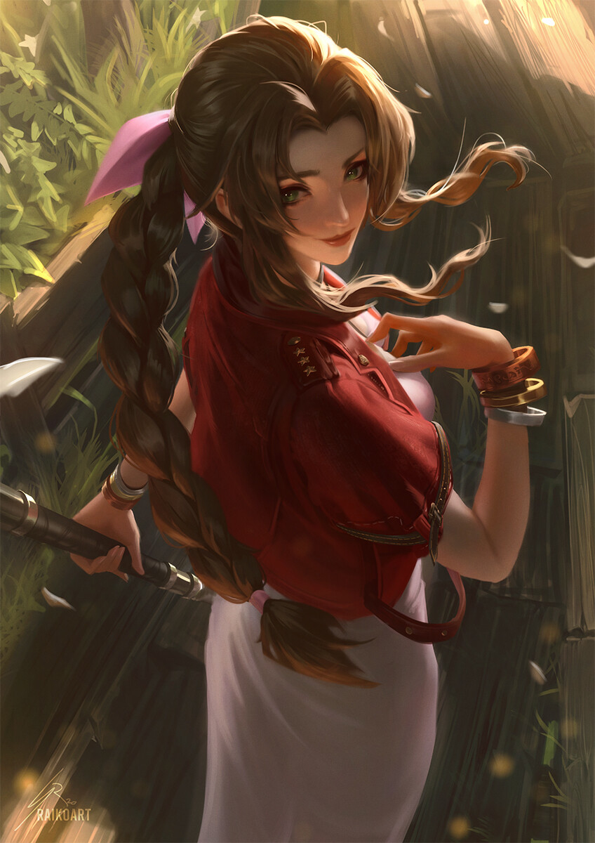 This is a pixiv picture whose title is Aerith Gainsborough.