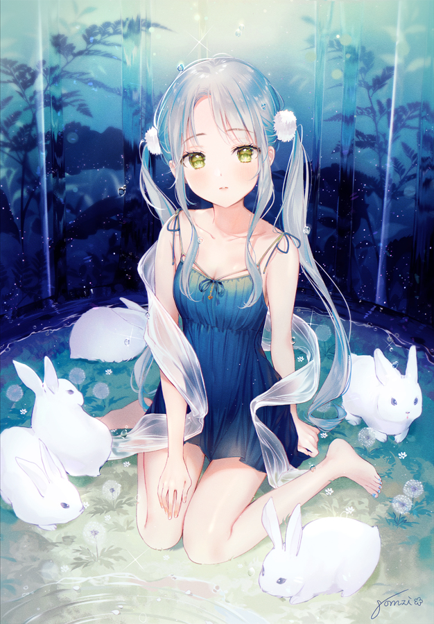 This is a pixiv picture whose title is ウサギの部屋.