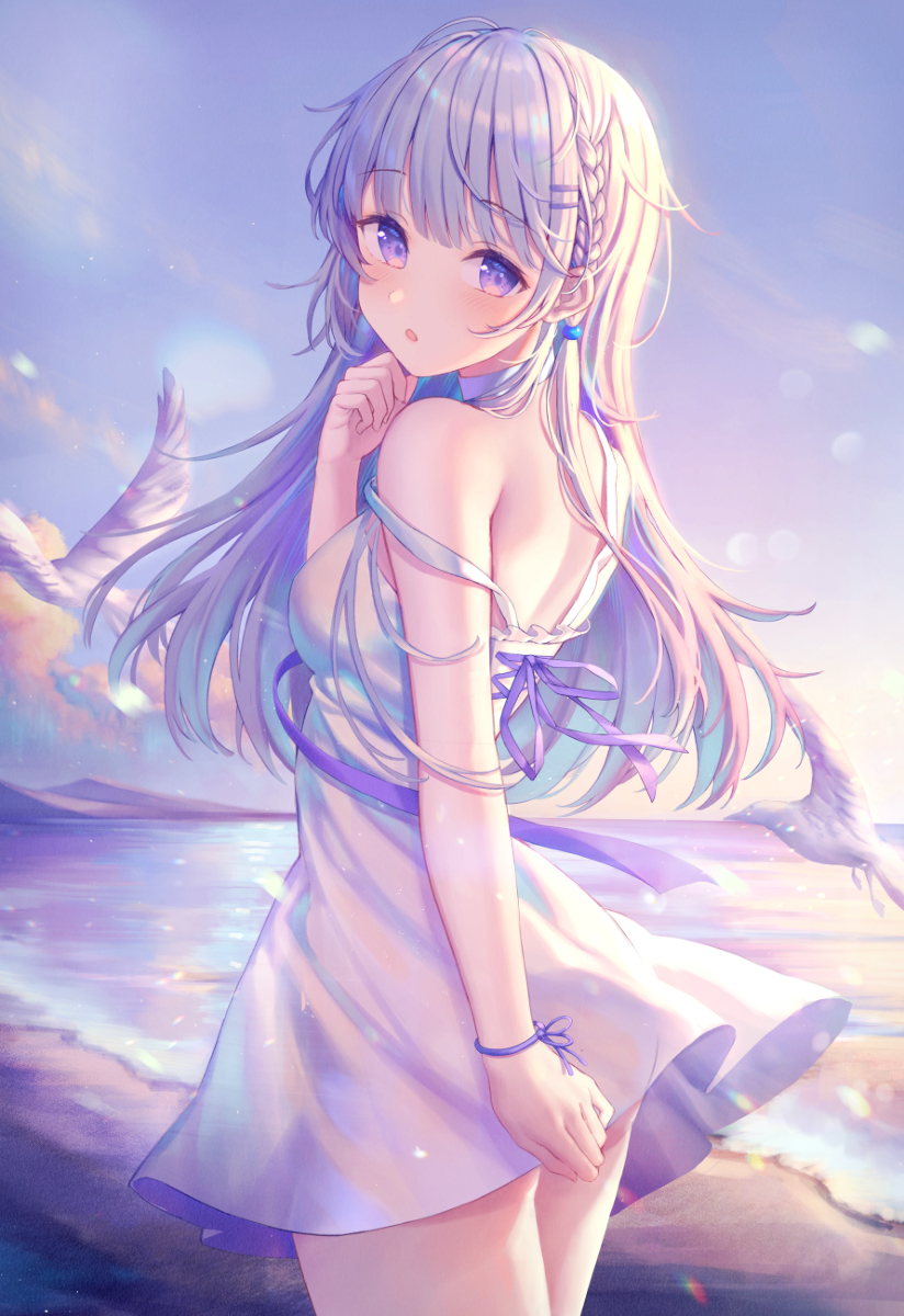 This is a pixiv picture whose title is 砂浜.