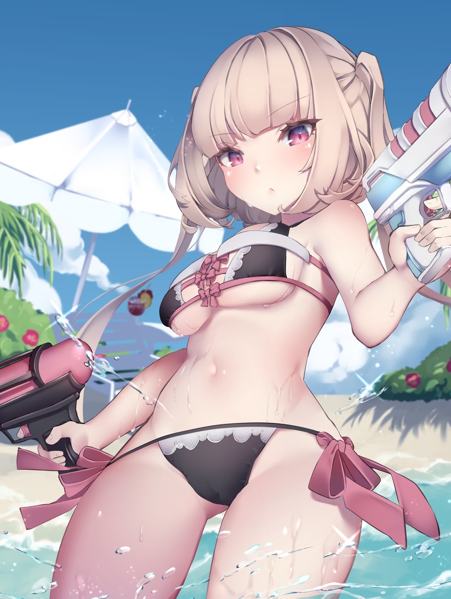 This is a pixiv picture whose title is 水鉄砲.