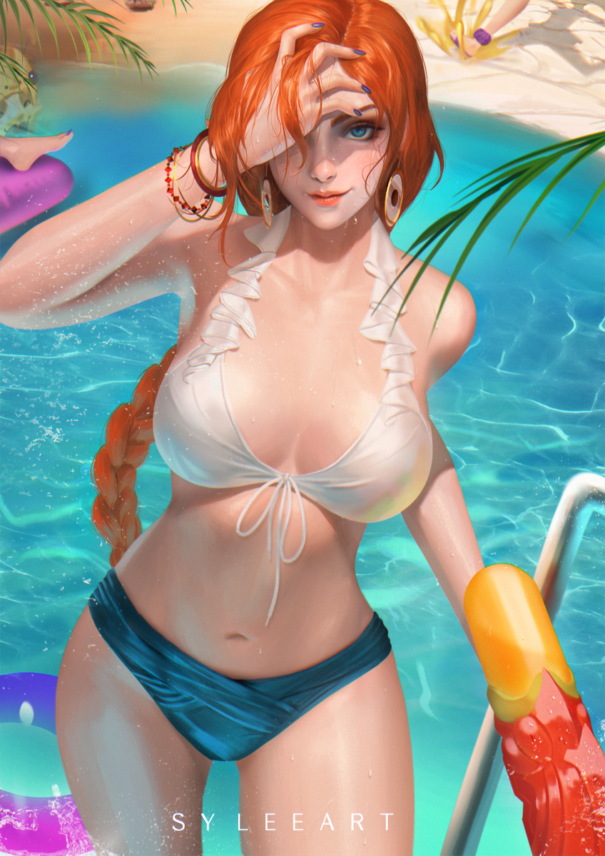 This is a pixiv picture whose title is pool party Miss fortune.