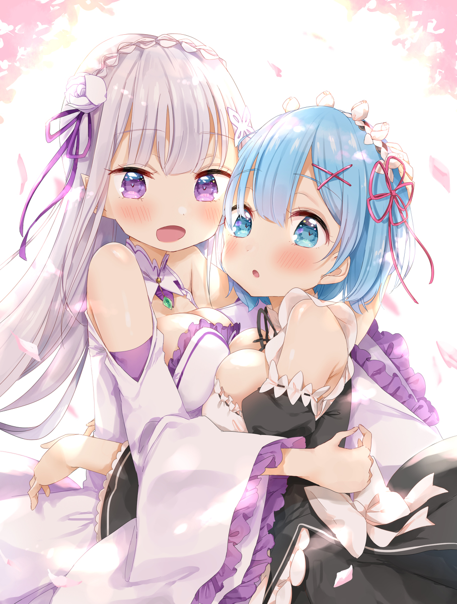 This is a pixiv picture whose title is エミリアとレム.