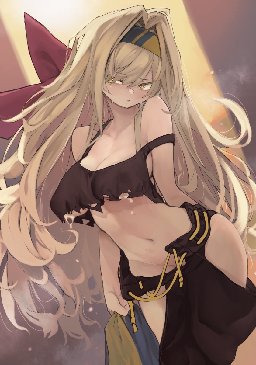 This is a pixiv picture whose title is 【強化人類アムネロ】夜這い【オリジナル】.