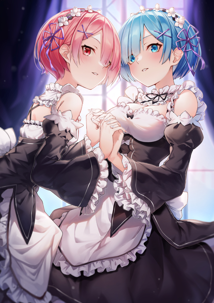 This is a pixiv picture whose title is レム＆ラム.