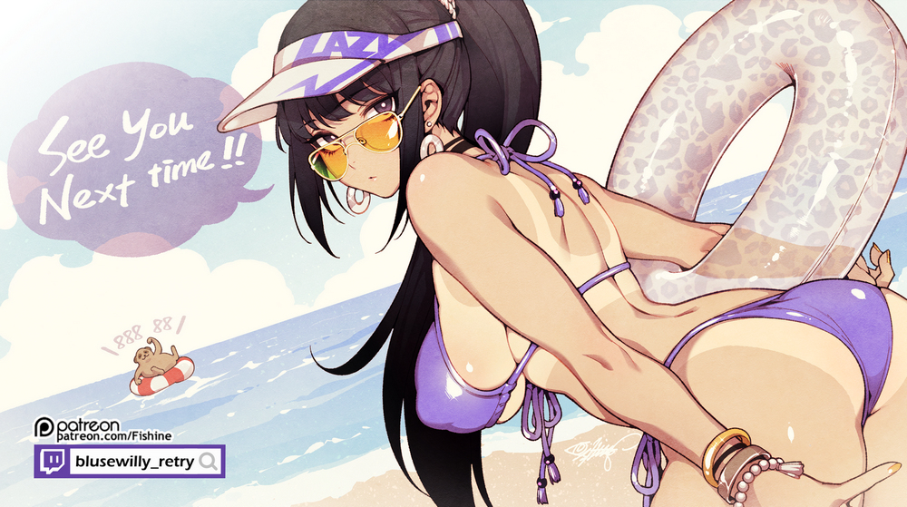 This is a pixiv picture whose title is 2020 Lazy Girl (swimsuit).