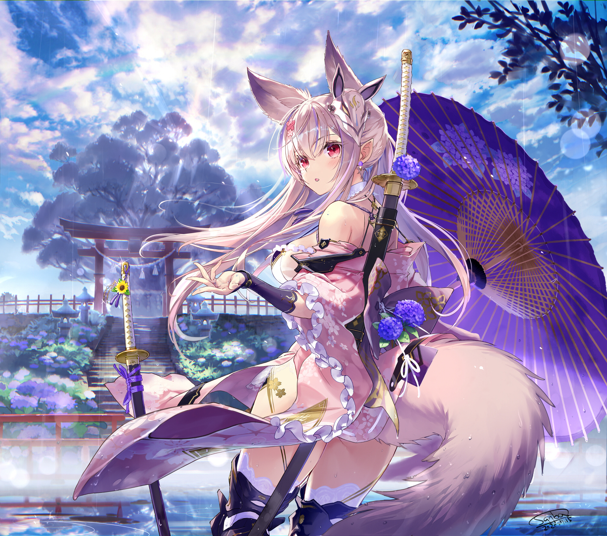 This is a pixiv picture whose title is 梅雨明けと夏の空気.