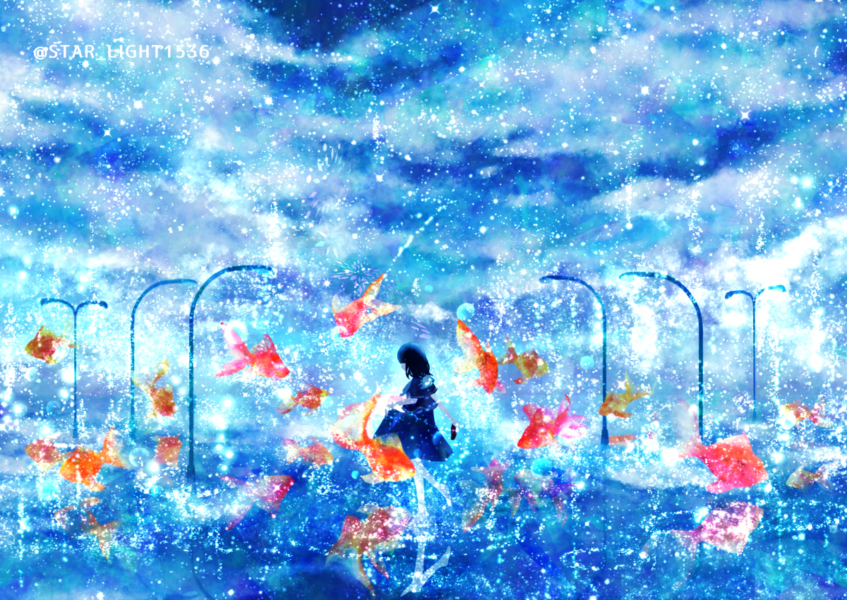 This is a pixiv picture whose title is 白昼夢に泳ぐ.