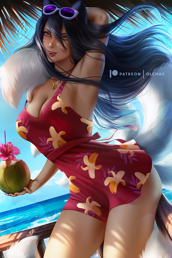 This is a pixiv picture whose title is Ahri.