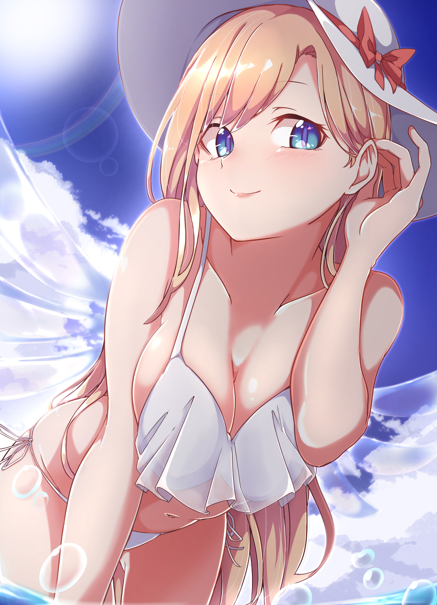 This is a pixiv picture whose title is 夏の妖精　水着リリーさん.