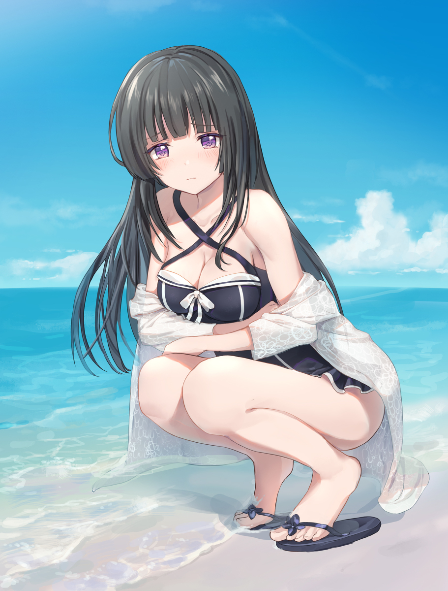 This is a pixiv picture whose title is 海とおりんりん.
