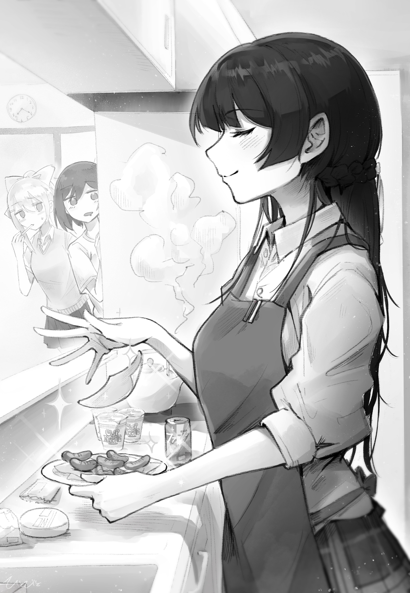 This is a pixiv picture whose title is 月ノ家の食卓.