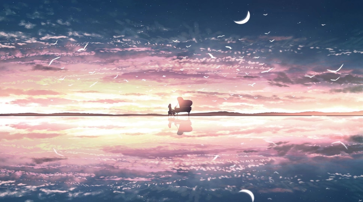 This is a pixiv picture whose title is 你是落日弥漫的橘，天边透亮的星。.