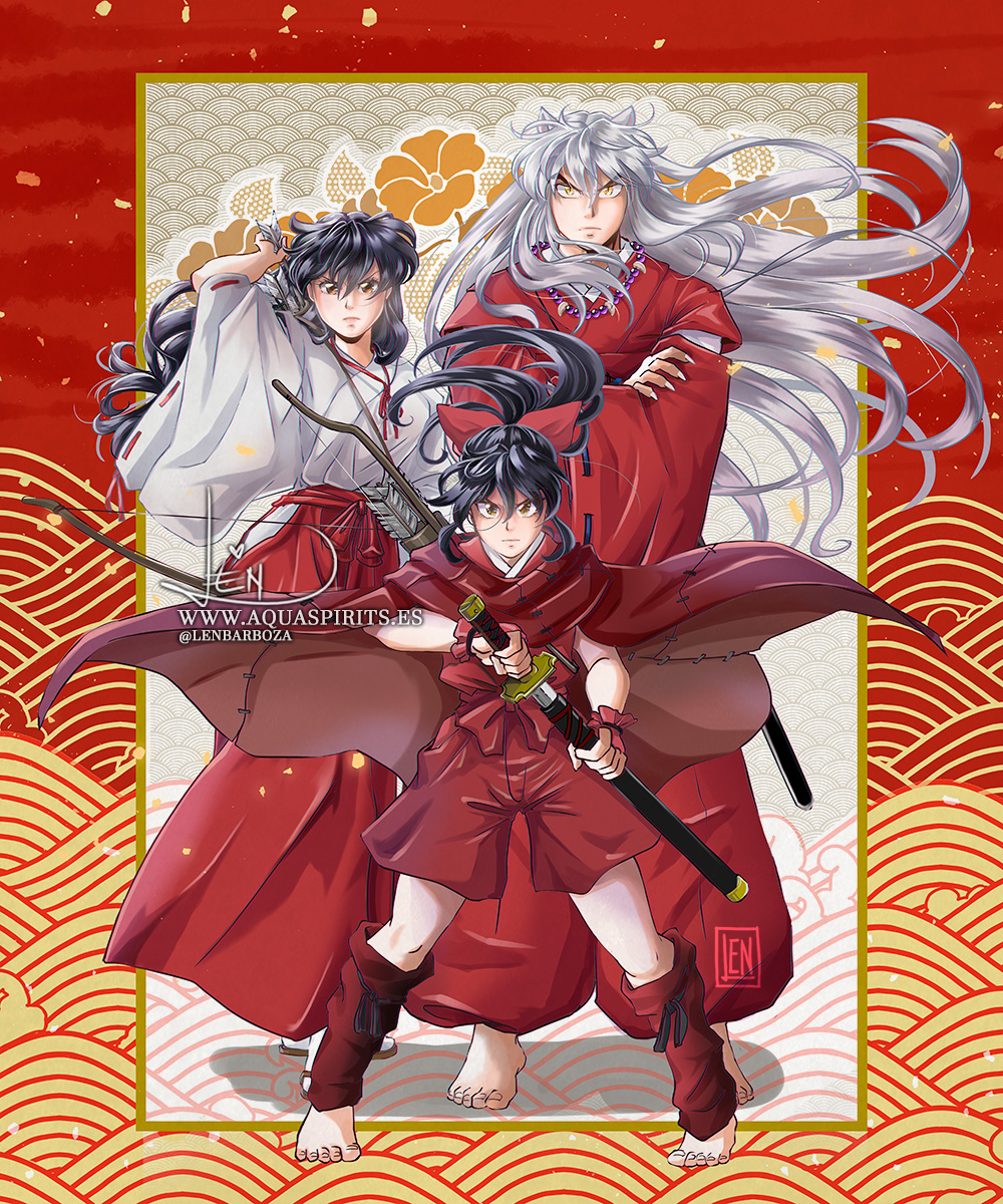 This is a pixiv picture whose title is Family 犬かご.